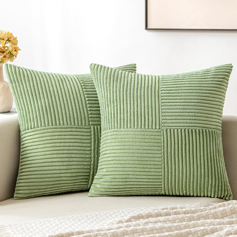 MIULEE Black Decorative Throw Pillow Covers for Couch 18x18 Inch