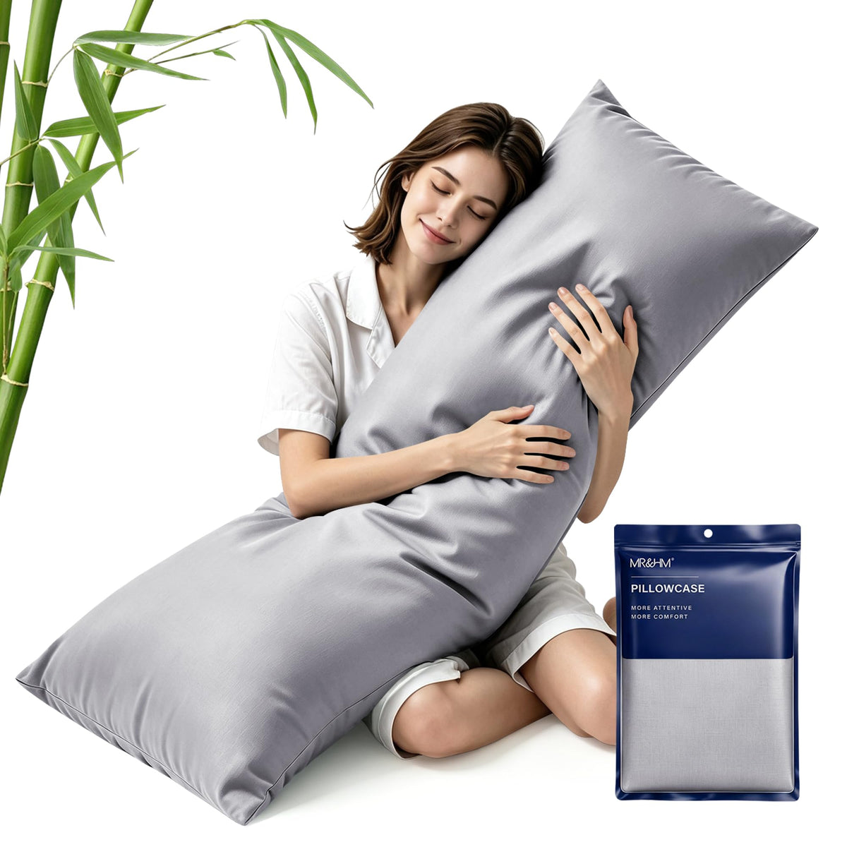 MR&HM Queen Pillowcase Set of 2, Cooling & Breathable, Dark Grey, 20"x30"