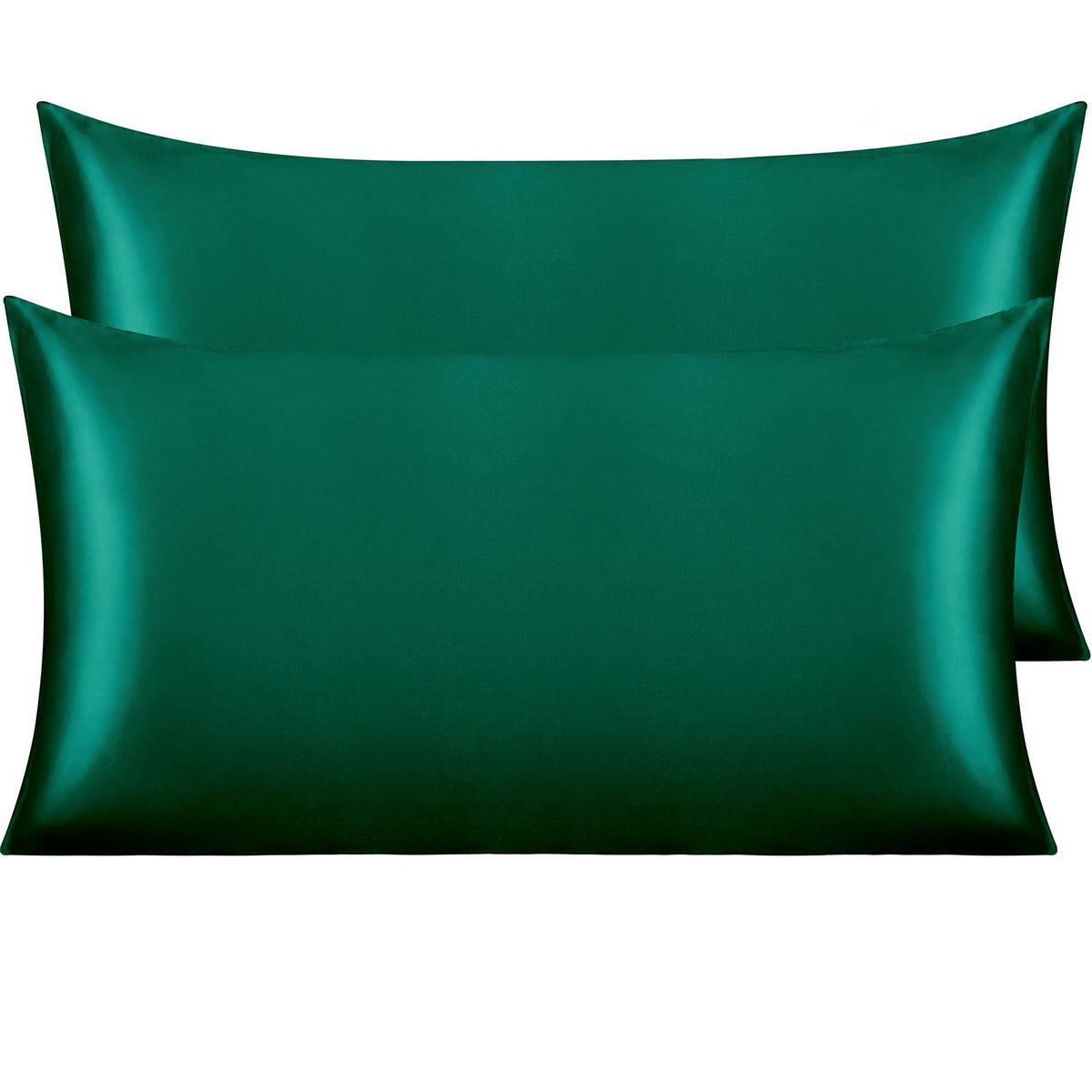 NTBAY Standard Satin Pillowcases, Set of 2, Black