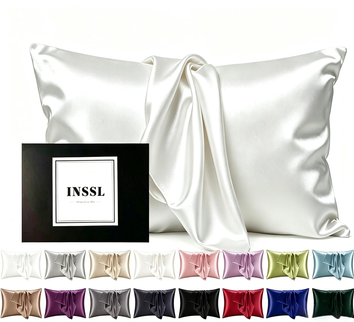 INSSL Silk Pillowcase for Women, Mulberry Silk Pillowcase for Hair and Skin and Stay Comfortable and Breathable During Sleep (Standard, Coral)