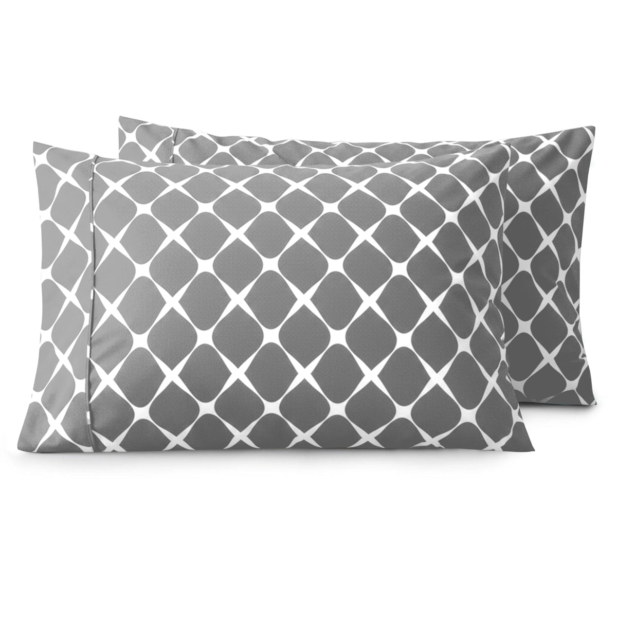 Elegant Comfort Luxury Ultra-Soft 2-Piece Pillowcase Set - 1500 Premium Hotel Quality Microfiber Double Brushed - Wrinkle Resistant, King Size, White