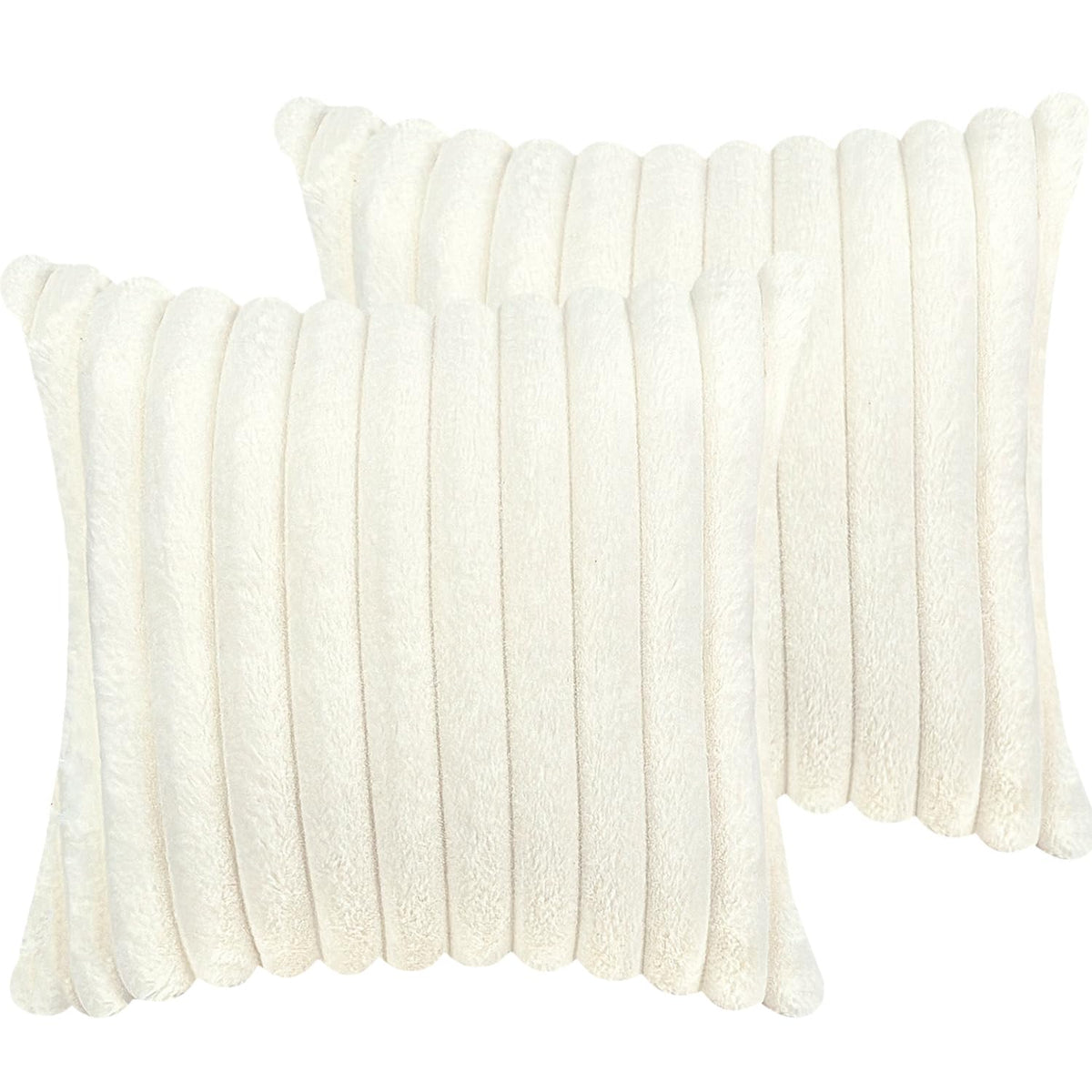 COTEY 18x18 Decorative Faux Fur Throw Pillow Covers Set of 2- Pink