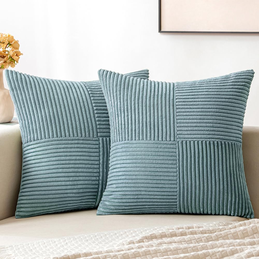 MIULEE Black Decorative Throw Pillow Covers for Couch 18x18 Inch