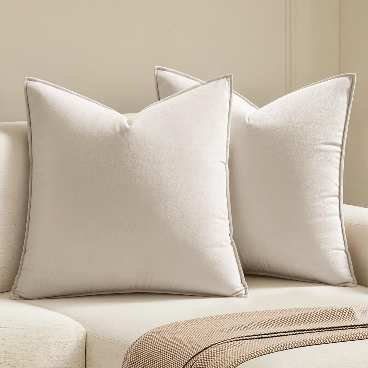 MIULEE Decorative Dark Brown Velvet Throw Pillow Covers for Couch 18x18 in