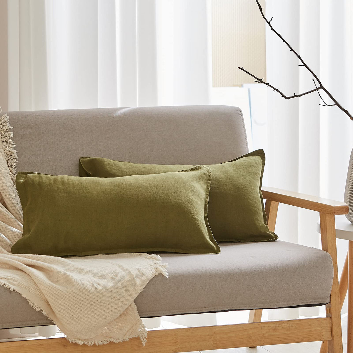 Simple&Opulence 100% French Flax Linen Duvet Cover Set with Embroidery Washed - 3 Pieces (1 Duvet Cover with 2 Pillow Shams) with Button Closure Soft Breathable Farmhouse - Linen, King Size