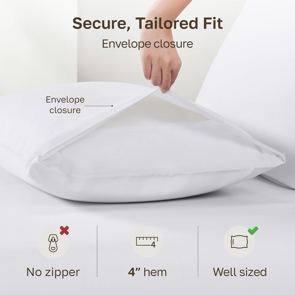 California Design Den 100% Egyptian Cotton 2 Pillow Cases Standard Size