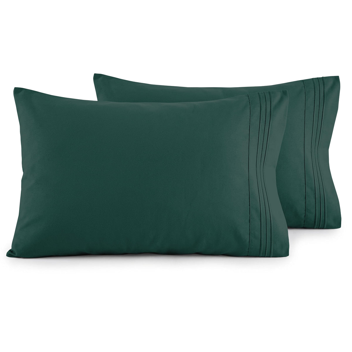 Elegant Comfort Luxury Ultra-Soft 2-Piece Pillowcase Set - 1500 Premium Hotel Quality Microfiber Double Brushed - Wrinkle Resistant, King Size, White