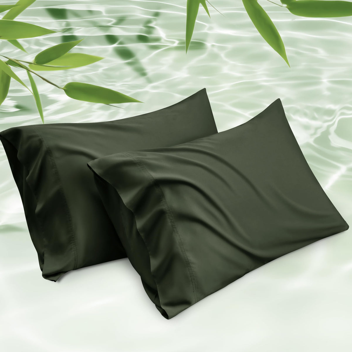 Bedsure White Pillow Cases Queen Set of 2, 100% Rayon Derived from Bamboo