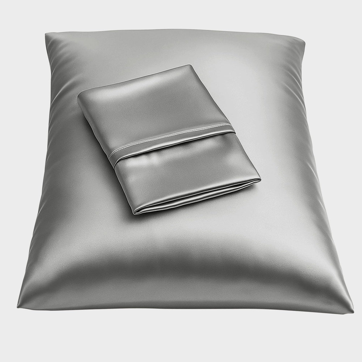 BLISSFORD Satin Pillowcase with Zipper, Like Silk Pillow Cases - Black