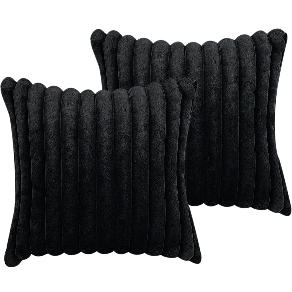 COTEY 18x18 Decorative Faux Fur Throw Pillow Covers Set of 2- Pink