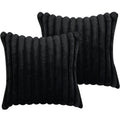 COTEY 18x18 Decorative Faux Fur Throw Pillow Covers Set of 2- Pink