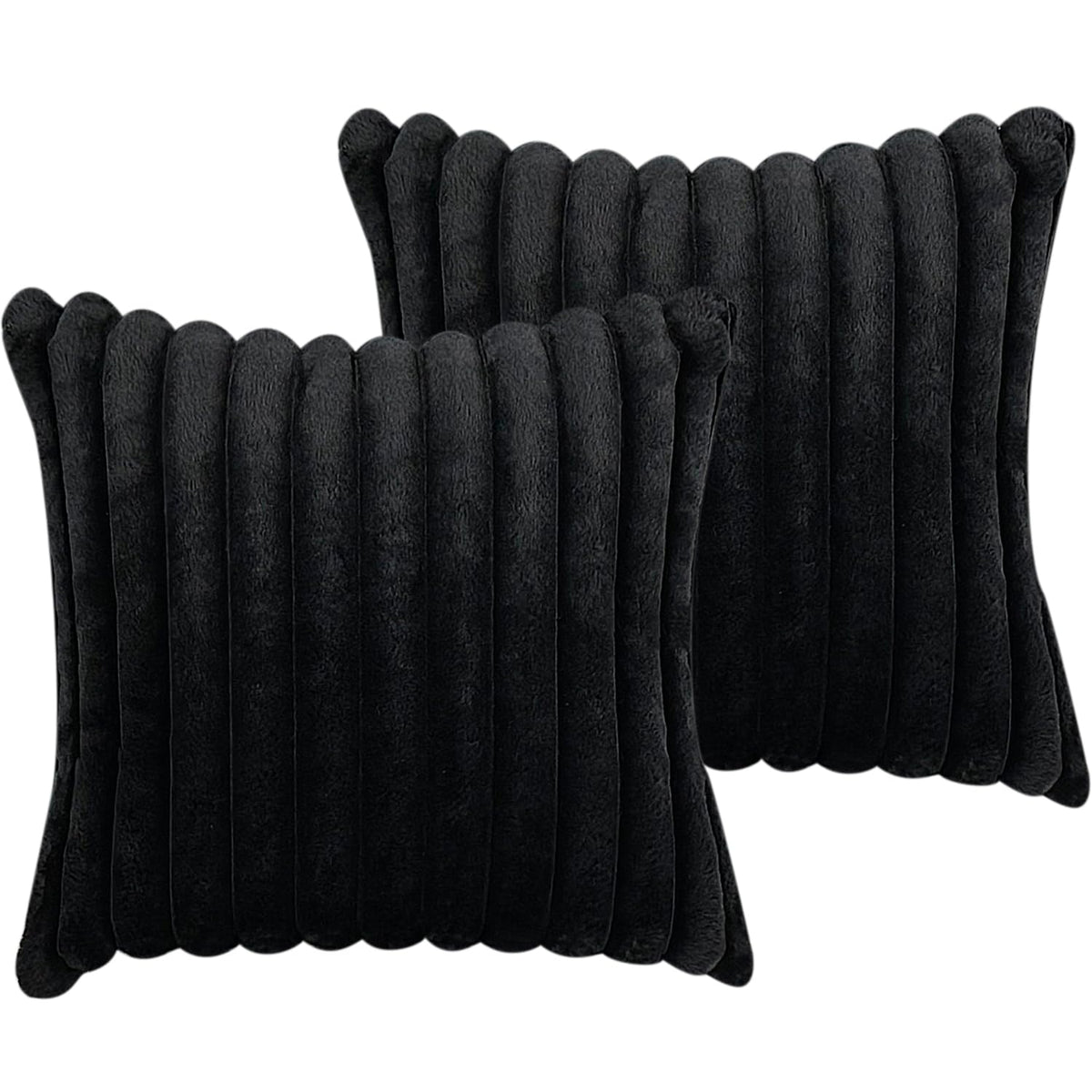 COTEY 18x18 Decorative Faux Fur Throw Pillow Covers Set of 2- Pink