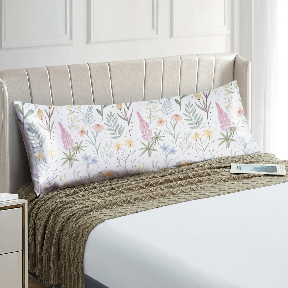 EXQ Home Satin Pillowcase for Hair and Skin Queen - Printed Black Sun