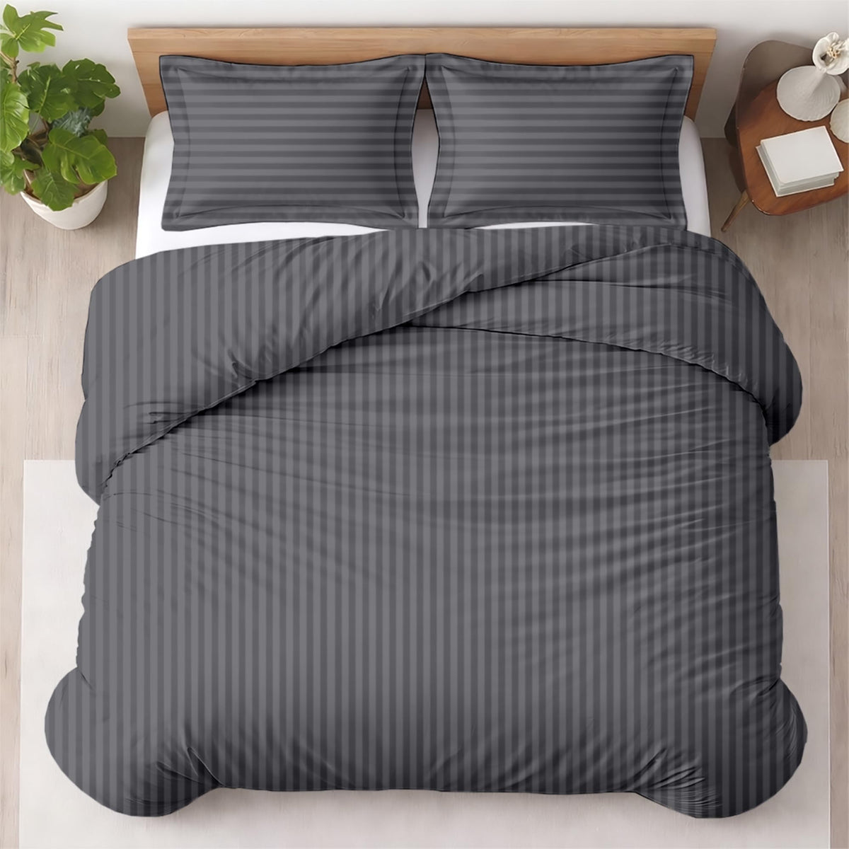 Kotton Culture 3 Pc Duvet Cover King Size Set-100% Egyptian Cotton 600 Thread Count Ultra Soft Premium Durable Comforter Cover Zipper Closure & Corner Ties - (Plum, 104" X 94")