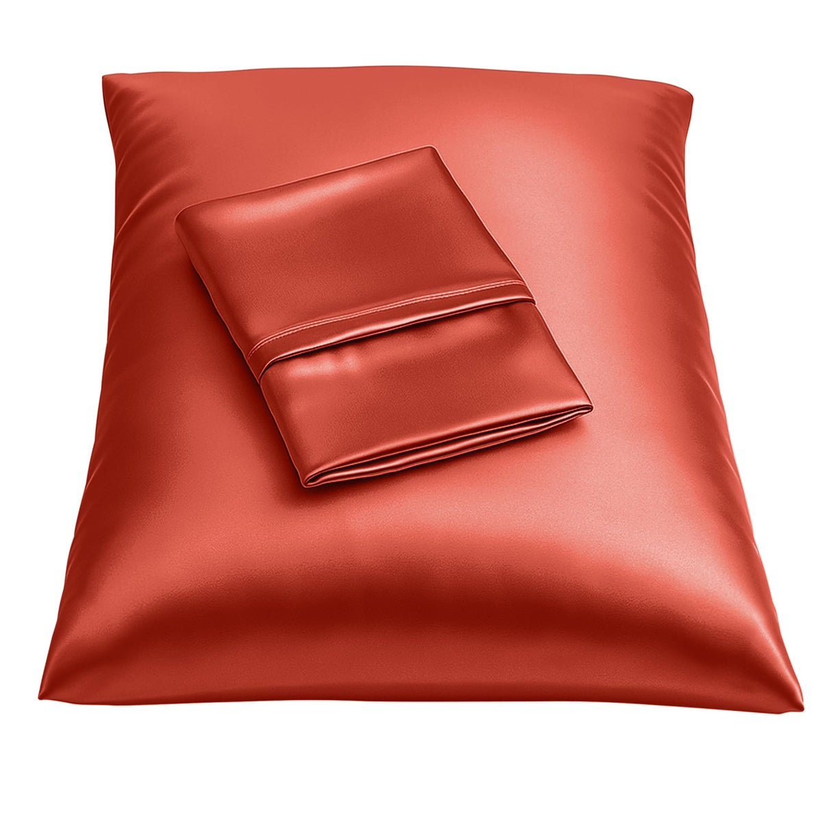 BLISSFORD Satin Pillowcase with Zipper, Like Silk Pillow Cases - Black