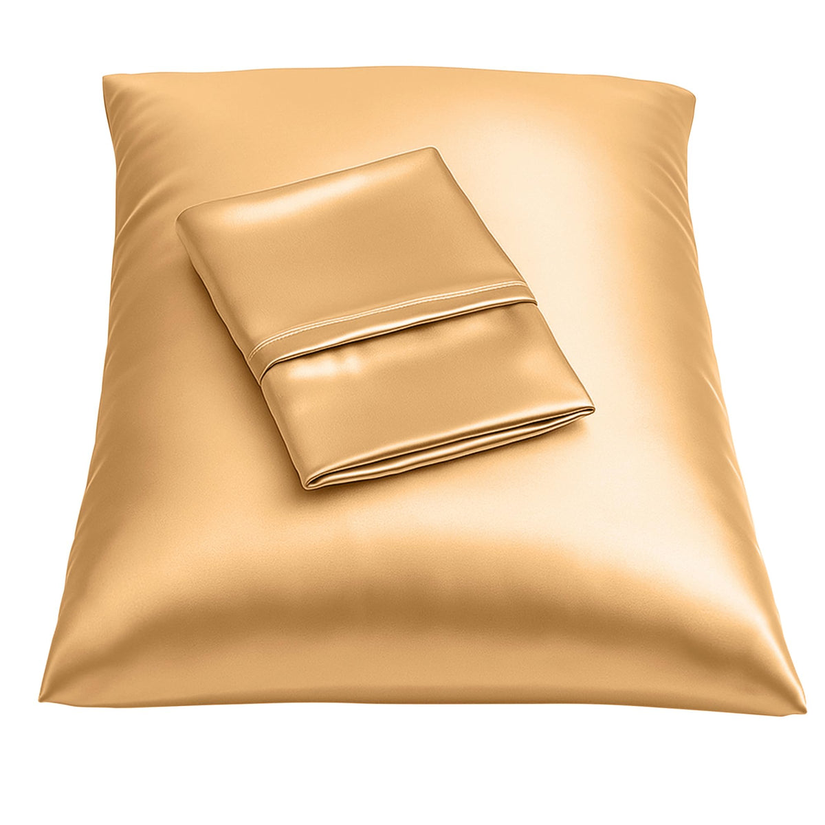 BLISSFORD Satin Pillowcase with Zipper, Like Silk Pillow Cases - Black