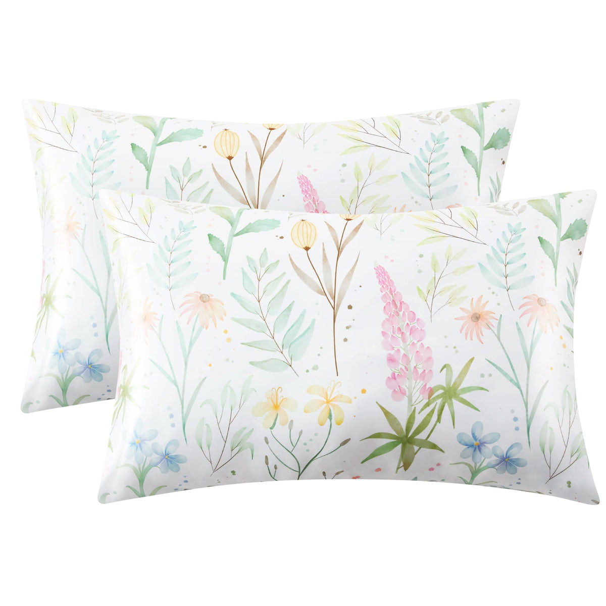 EXQ Home Satin Pillowcase for Hair and Skin Queen - Printed Black Sun