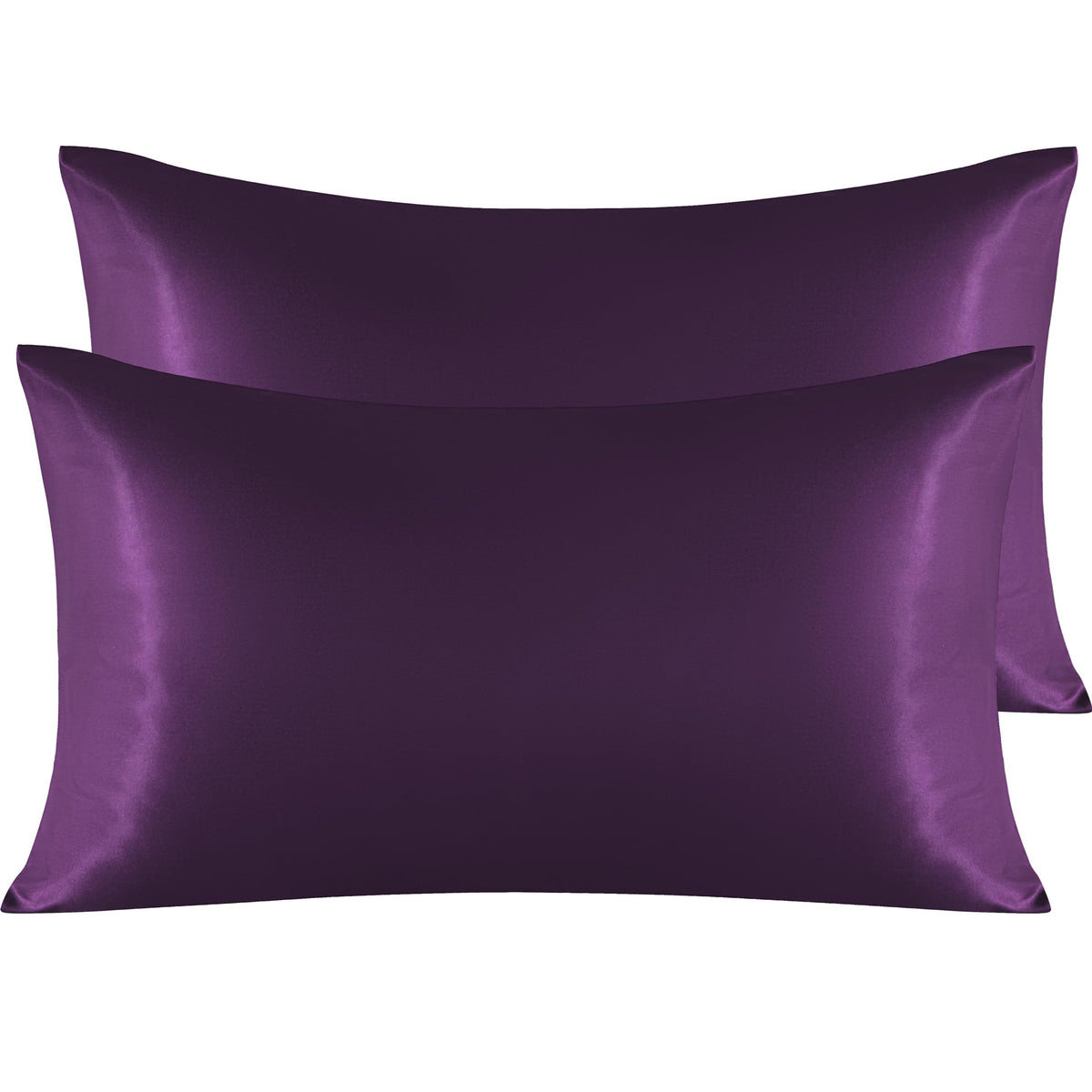 NTBAY Standard Satin Pillowcases, Set of 2, Black