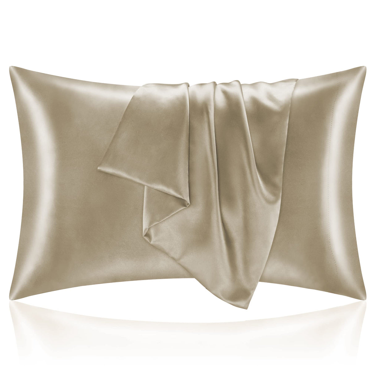 BEDELITE Satin Pillowcases, Queen Size 20x30 Inch, Dark Grey, Set of 2