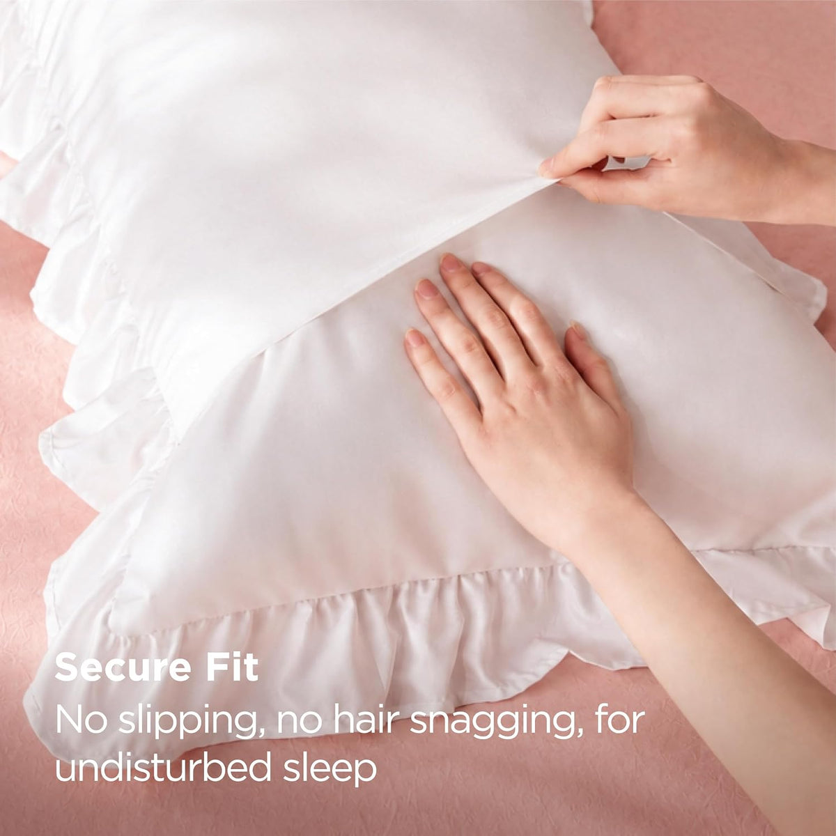 Bedsure Ruffle Pillow Cases Standard Size Set of 2, White Pillow Shams