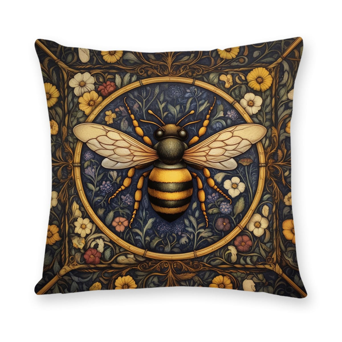 YOU FOUND ME William Morris Abstract Vintage Floral Velvet Design Throw Pillow Covers Home Decor, Retro Art Decor Pillowcase Cushion Cover for Bed Sofa Living Room, Square 18x18inch (Beige-Floral)