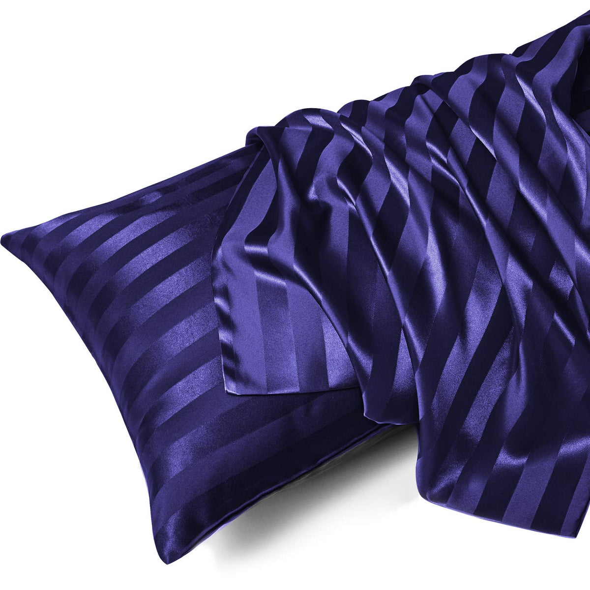 MR&HM Satin Pillowcase 2 Pack, Queen Size 20"x30", Black