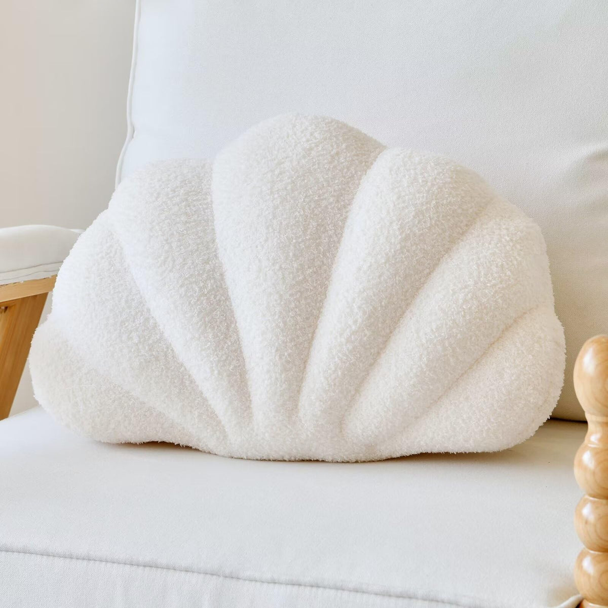 Lfsaaj Dusty Blue Seashell Throw Pillows, Shell Shaped Throw Pillows, 13 Inch Soft Home Decorative Pillow Plush Cushion for Bed Couch Living Sofa Room Decor Accent Throw Pillow