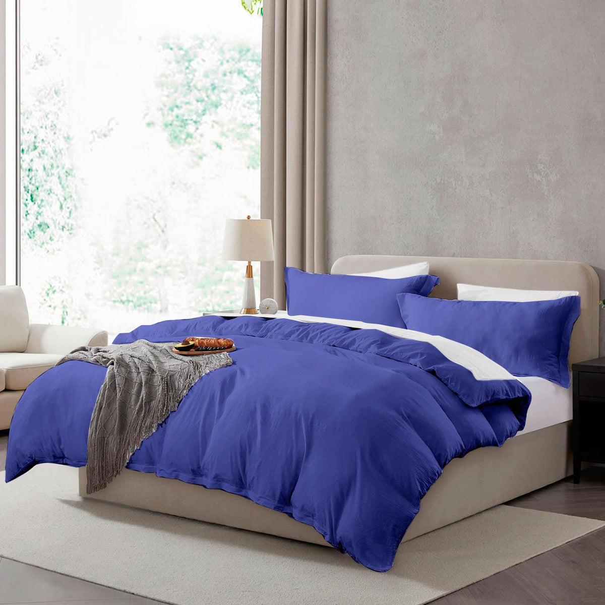 Hearth & Harbor Prewashed King Duvet Cover Set, Chocolate Brown