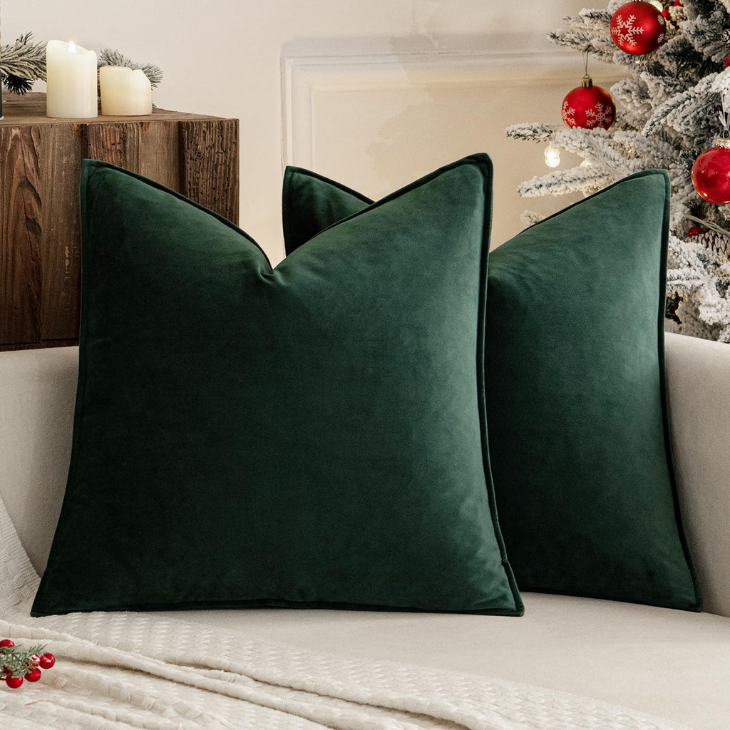 MIULEE Decorative Dark Brown Velvet Throw Pillow Covers for Couch 18x18 in