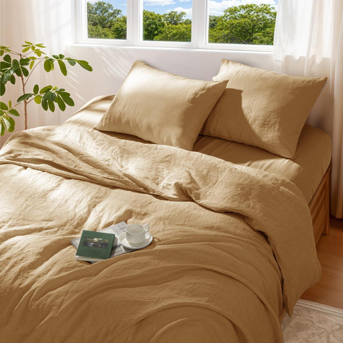 100% Pure Linen Duvet Cover Set 3 Pcs Soft Comforter Cover Sets King Size