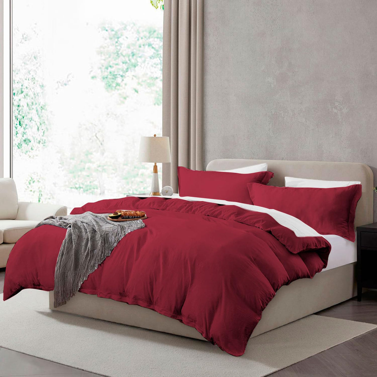 Hearth & Harbor Prewashed King Duvet Cover Set, Chocolate Brown