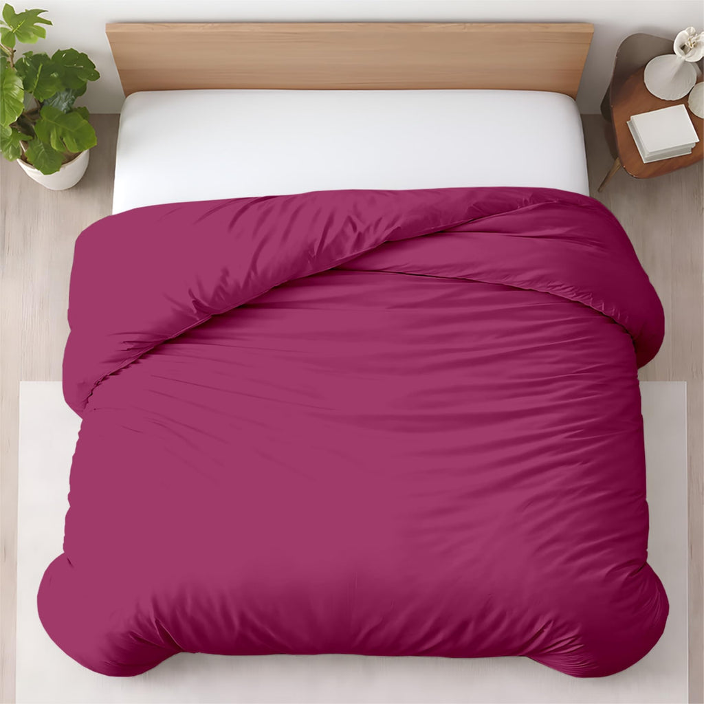 Kotton Culture 3 Pc Duvet Cover King Size Set-100% Egyptian Cotton 600 Thread Count Ultra Soft Premium Durable Comforter Cover Zipper Closure & Corner Ties - (Plum, 104" X 94")