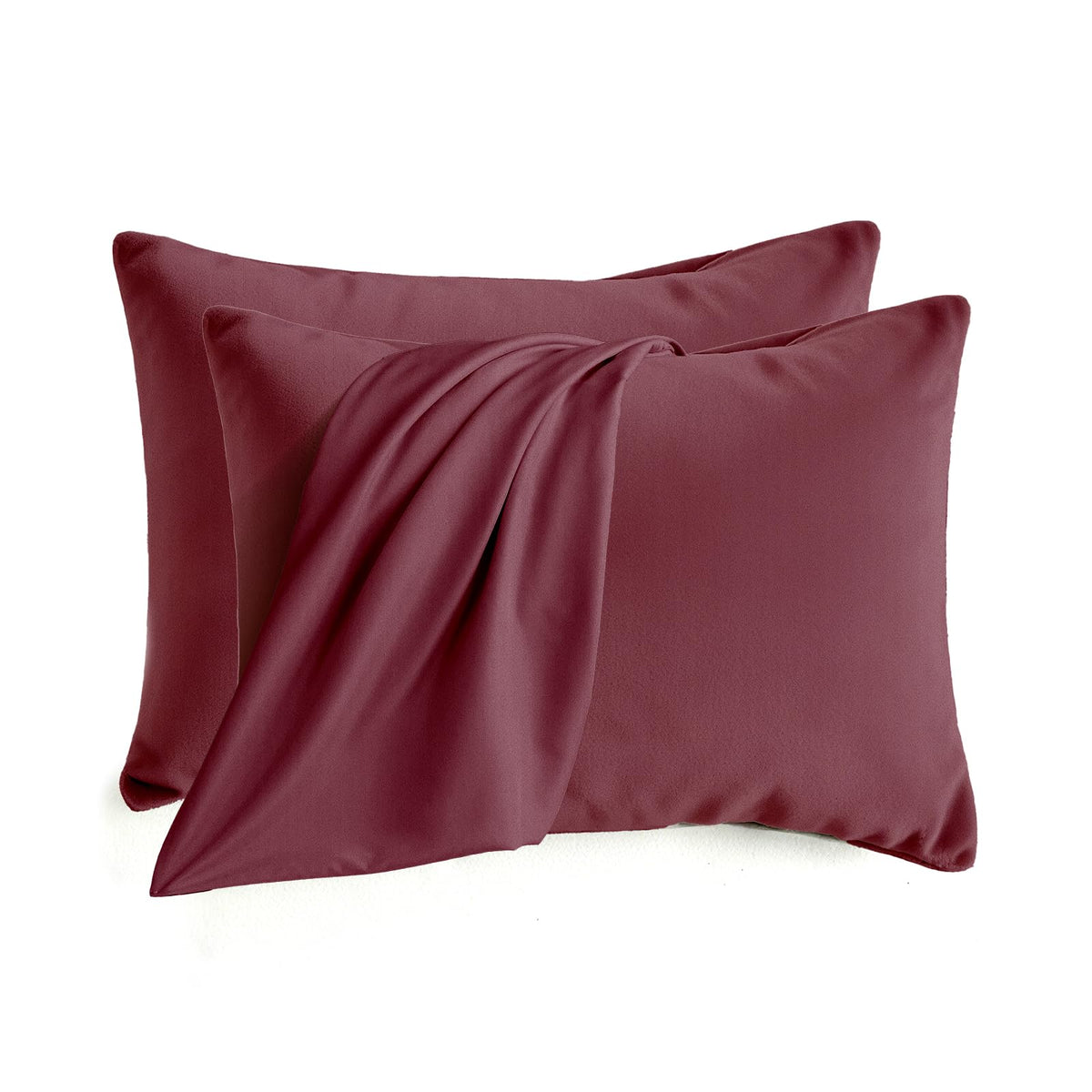 Set of 2 Brushed Microfiber Pillowcases 20x26 inch Pink