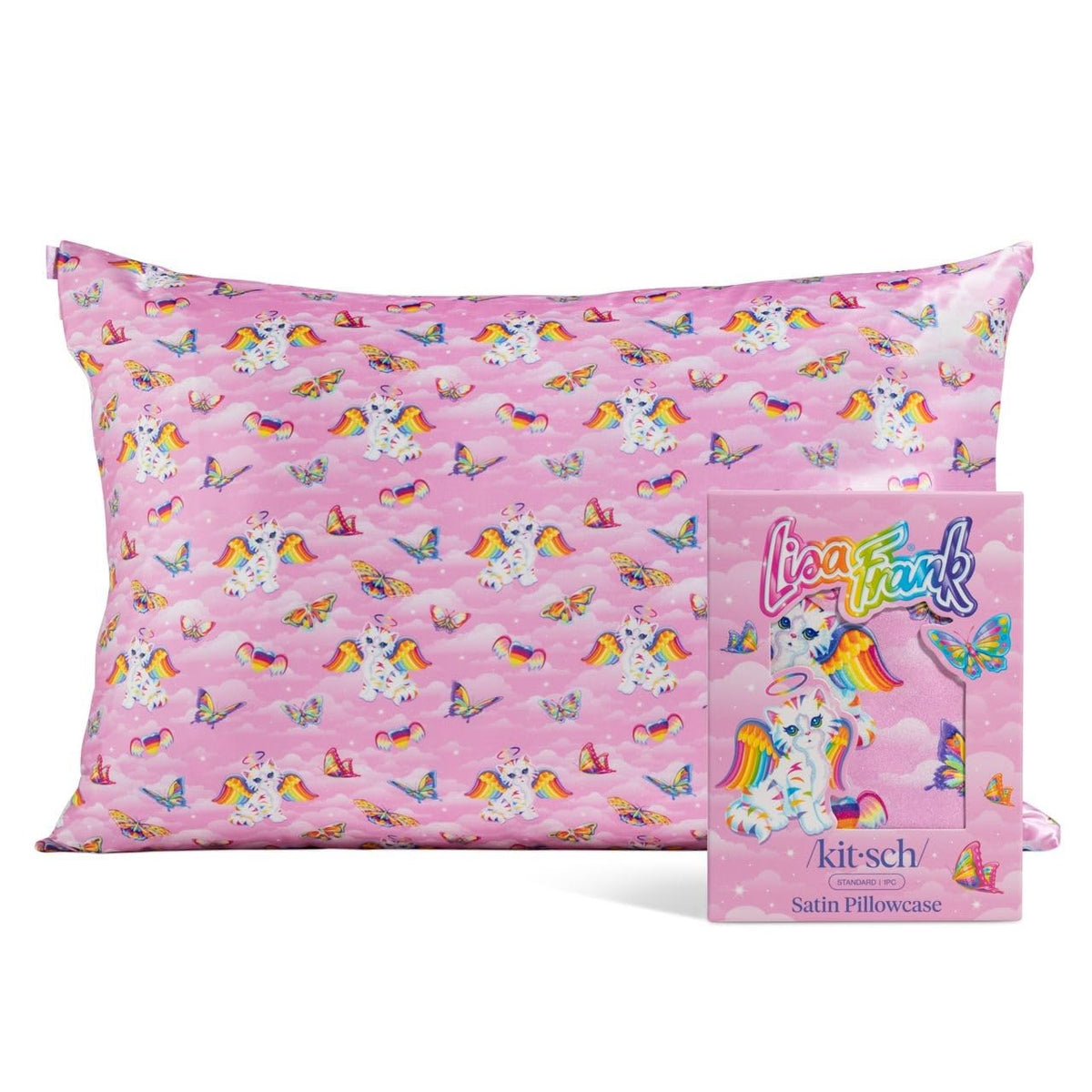 Bridgerton x Kitsch Satin Pillowcase W/Zipper - Size 19x26, Wisteria