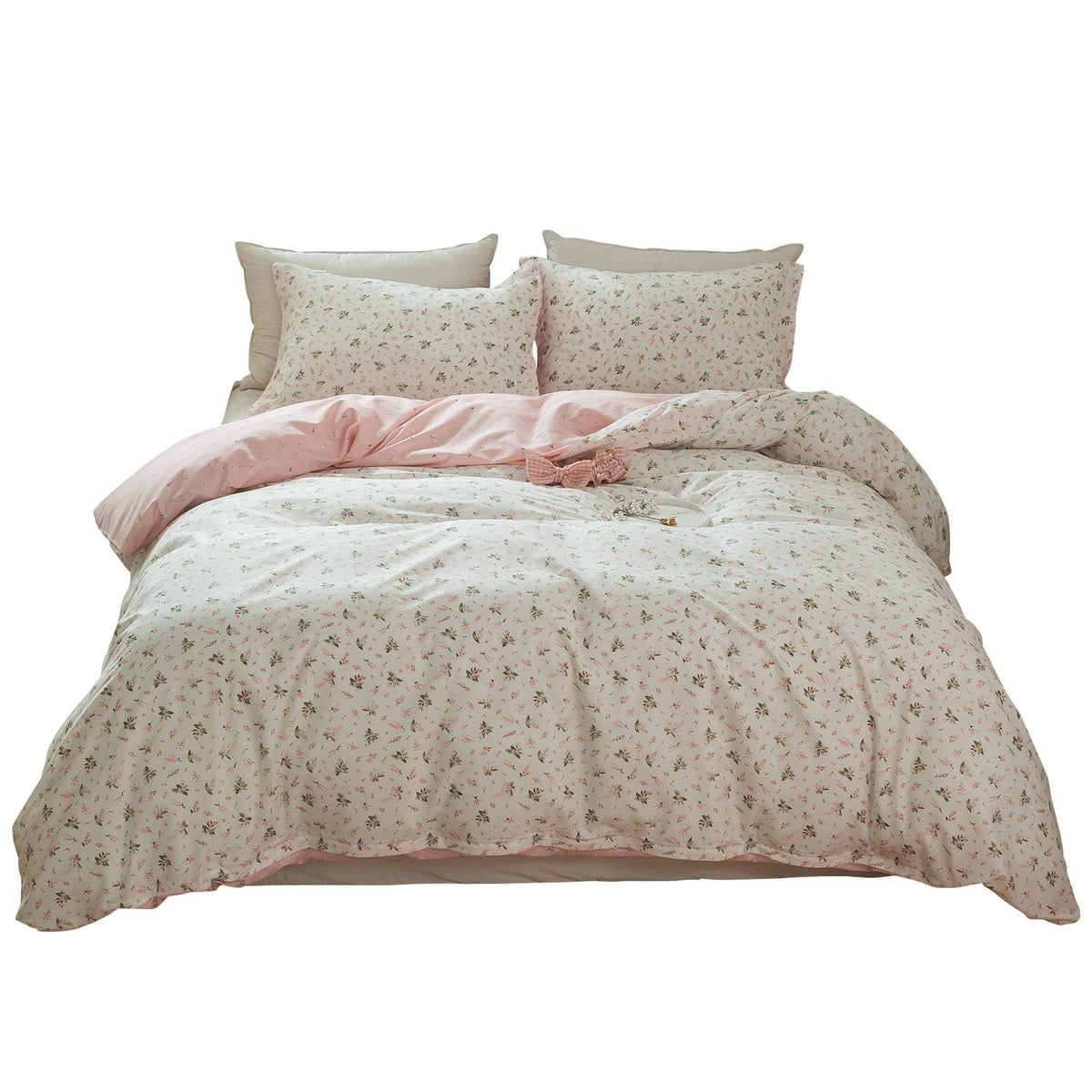 LifeTB Blue Gingham Duvet Cover Queen Size 100% Washed Cotton Blue White Plaid Checkered Duvet Cover 3 Pieces Farmhouse Grid Bedding Set Soft Breathable Gingham Comforter Cover with 2 Pillowcases
