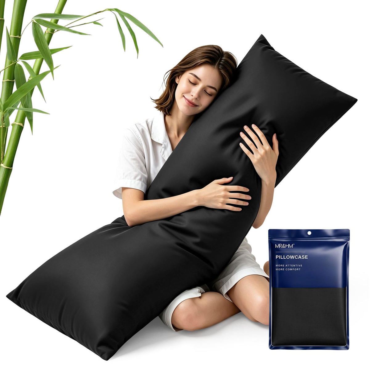 MR&HM Queen Pillowcase Set of 2, Cooling & Breathable, Dark Grey, 20"x30"