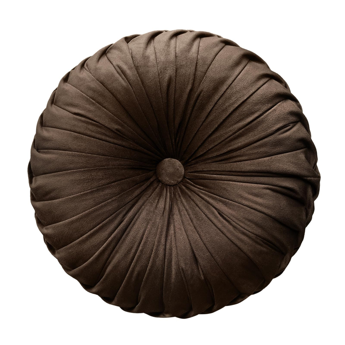 Teieas Round Pillows Velvet Pleated Circle Pillow Floor Pillows Burgundy