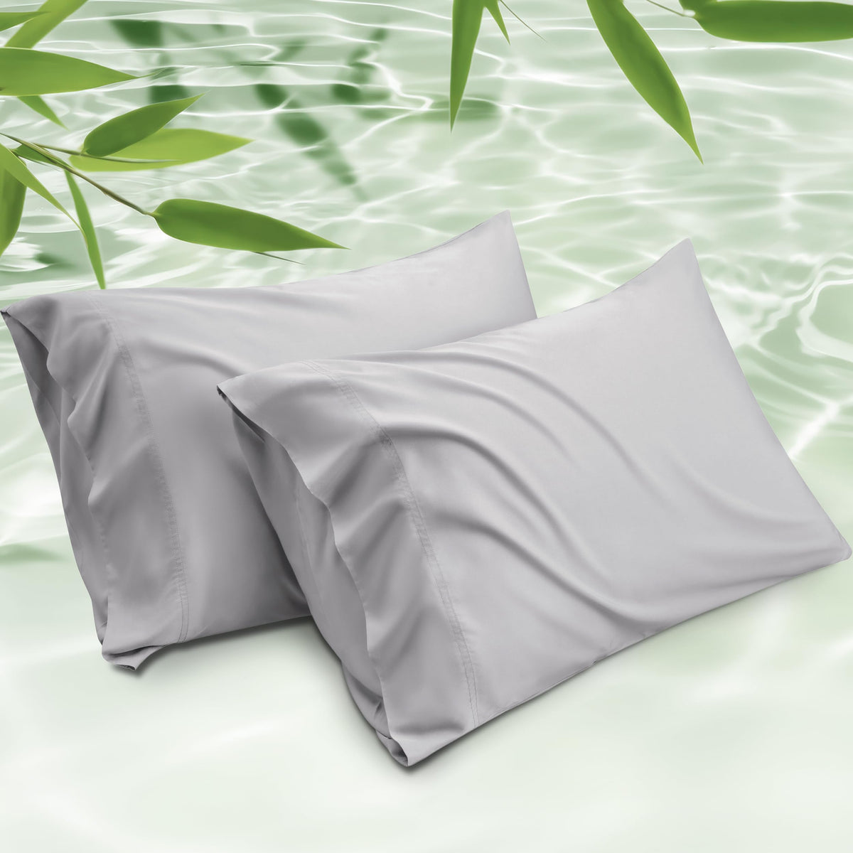 Bedsure White Pillow Cases Queen Set of 2, 100% Rayon Derived from Bamboo