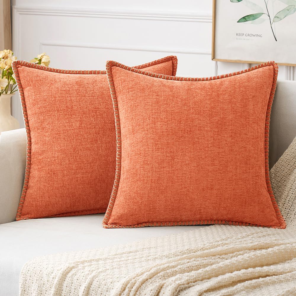 MIULEE Decorative Couch Throw Pillow Covers 18x18 Inch Navy 2 Pack