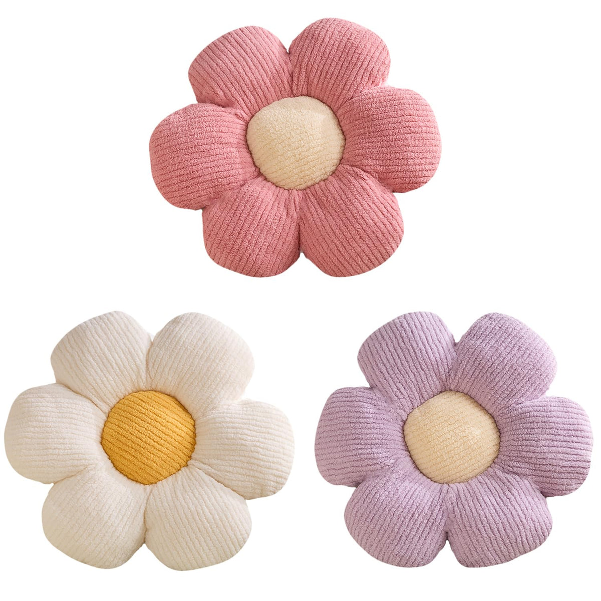 XIAIJIA Flower Pillow, Pink Daisy Throw Pillows, Flower Cushion 15.7 Inch