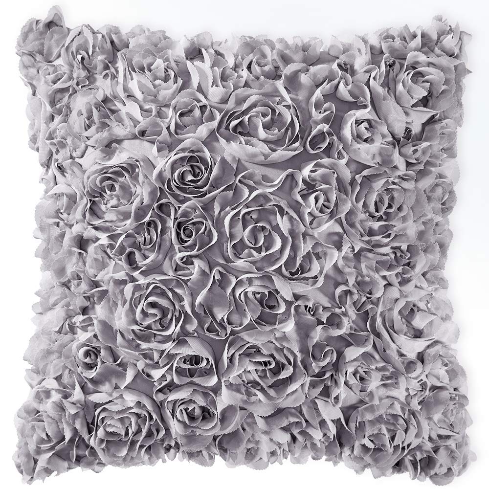 MIULEE Decorative Rose Flower Pillow Cover Pack of 1 Peach Pink 12x20 Inch