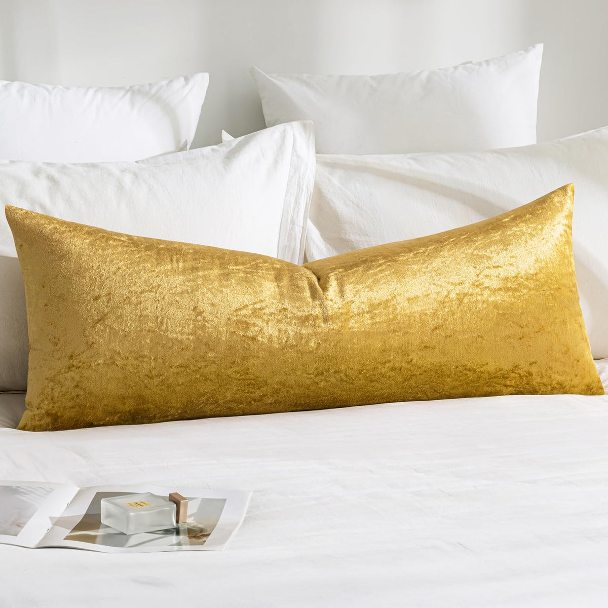 MIULEE Velvet Pillow Cover Soft Luxury Decorative Throw Pillow Cover Single Rectangle Cushion Case for Spring Couch Sofa Bedroom Car Decor,12x20 Inch Sage Green