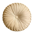 Teieas Round Pillows Velvet Pleated Circle Pillow Floor Pillows Burgundy