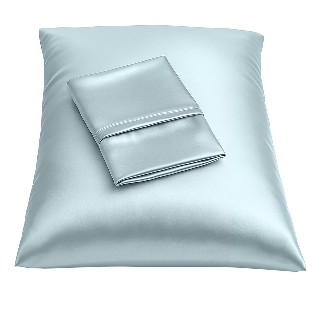 BLISSFORD Satin Pillowcase with Zipper, Like Silk Pillow Cases - Black