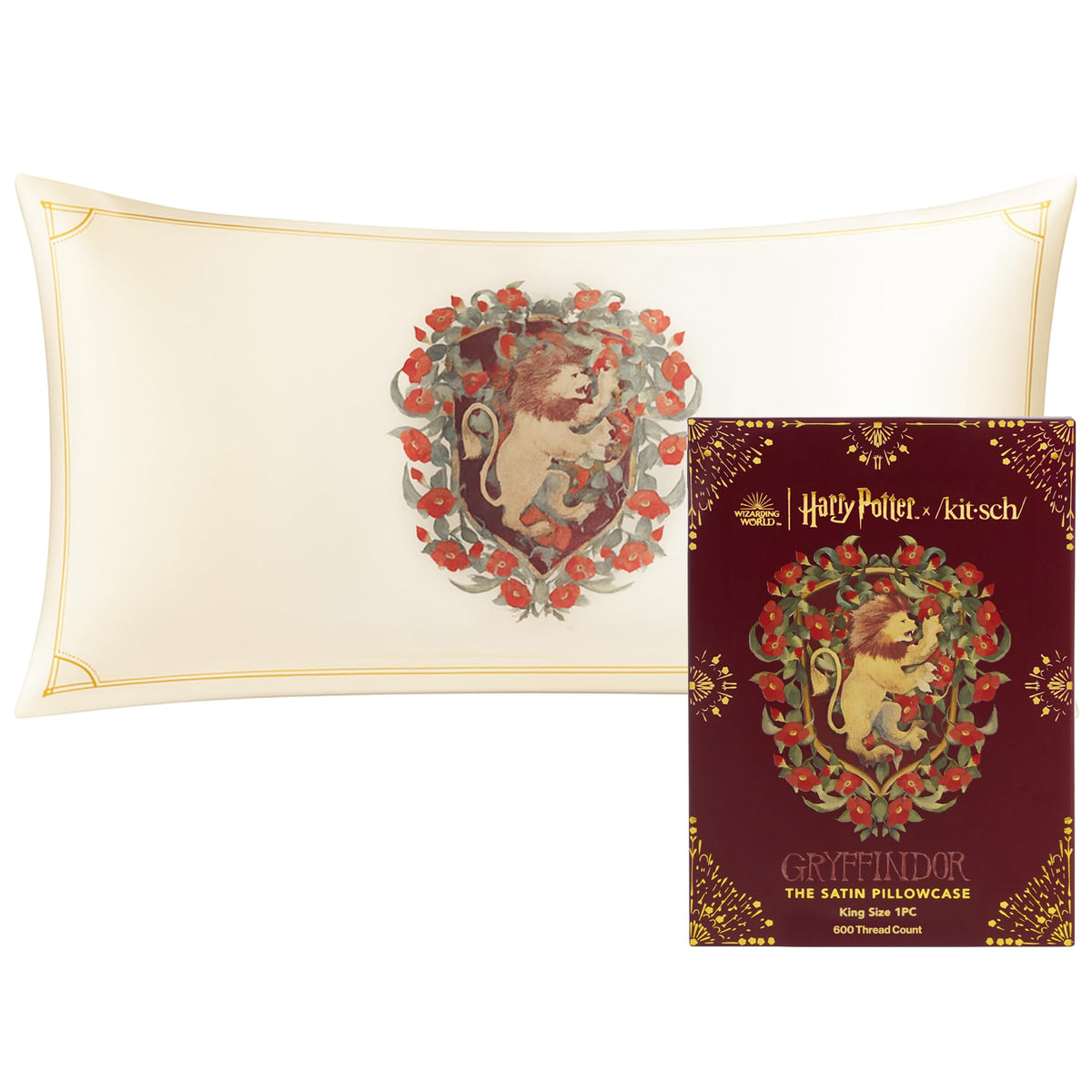 Bridgerton x Kitsch Satin Pillowcase W/Zipper - Size 19x26, Wisteria