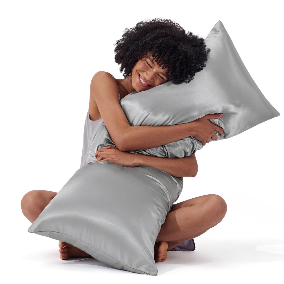 Bedsure Satin Pillowcase with Zipper, Similar to Silk Pillow Cases 2 Pack, Beige Standard Size Satin Pillow Case, Silky & Soft Pillow Covers, Valentines Day Gifts for Women Men, 20x26 Inches