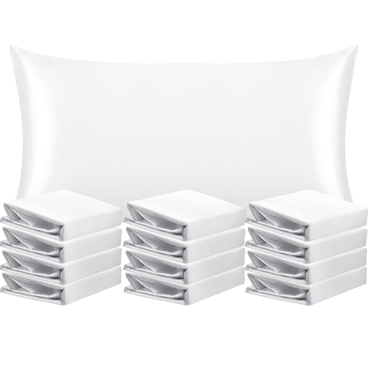 NTBAY Standard Satin Pillowcases, Set of 2, Black