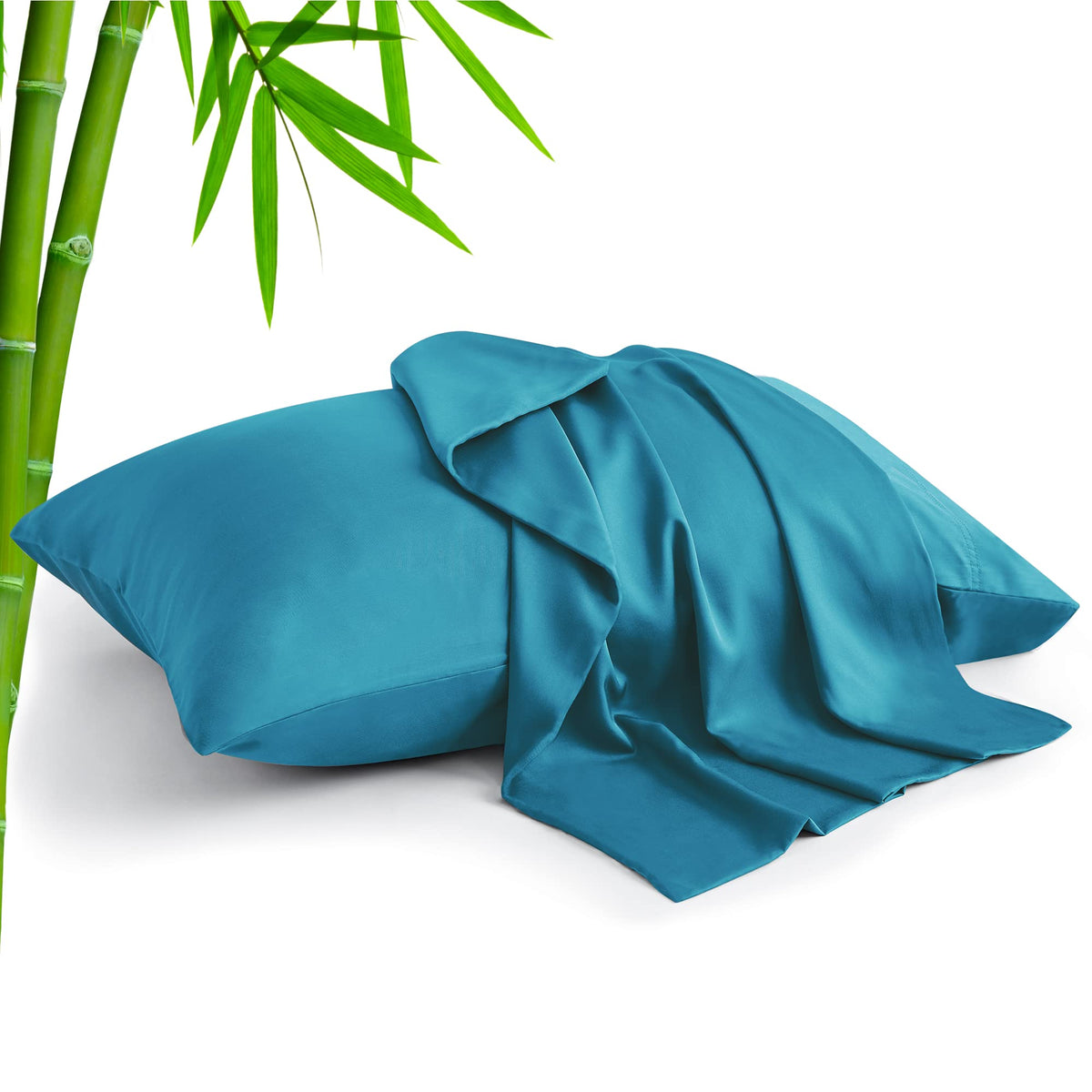 BEDELITE Cooling Pillow Cases Queen Size Set of 2, Rayon from Bamboo, Grey