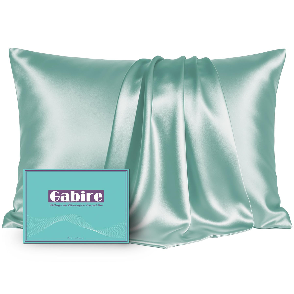 Gabire Mulberry Silk Pillow Cases Set of 2, Both Sides Real Silk Pillowcase for Hair and Skin Prevent Acne Pillowcase Organic Silk Pillowcase 2 Pack with Hidden Zipper, Black, Standard (20"×26")
