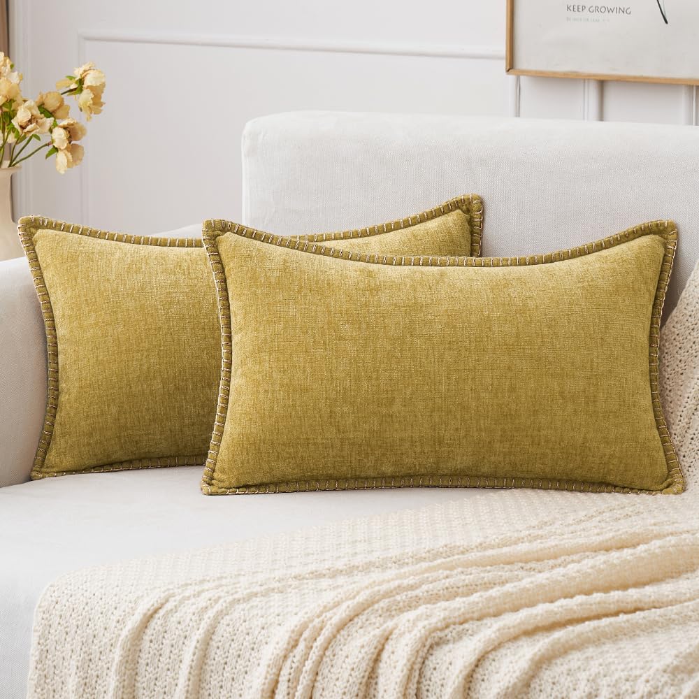 MIULEE Decorative Couch Throw Pillow Covers 18x18 Inch Navy 2 Pack